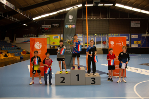Victor op het podium